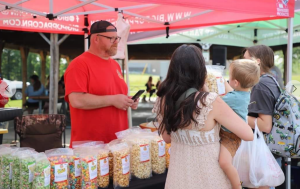 Mark Rice of Big Poppa Corn at Farmers Market