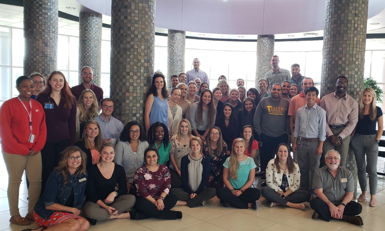 Ned Andrew Solomon with a group of Bethel University Physician Assistant students