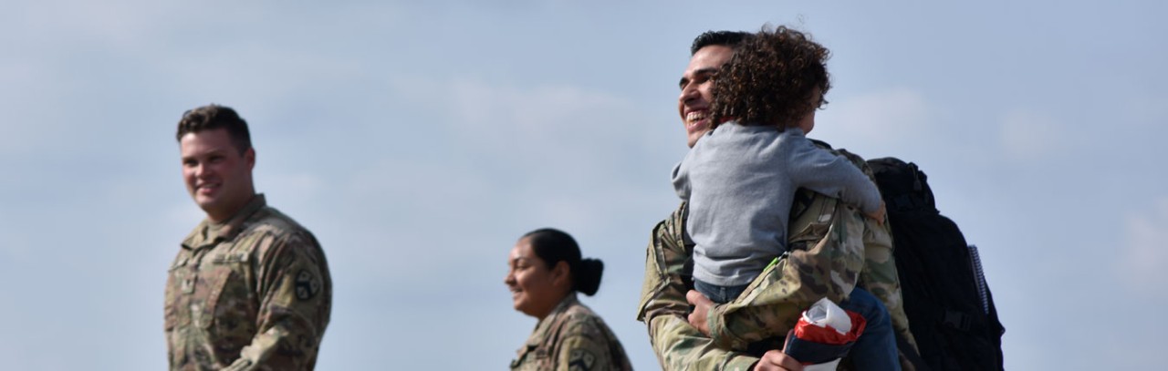 Soldier with his family