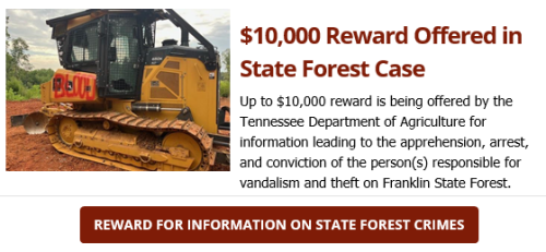 Department of Agriculture Offers Reward for Information in State Forest Crimes