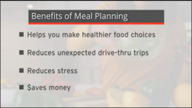 Benefits of Meal Planning