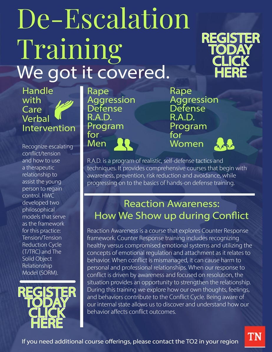 De-Escalation Training Flyer