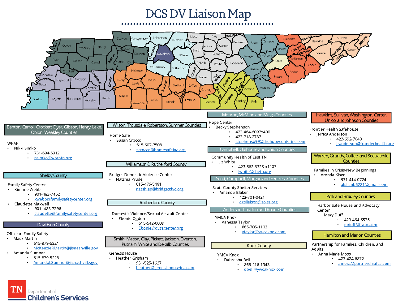 DCS DV Liaison Map DCS DV Liaison Map