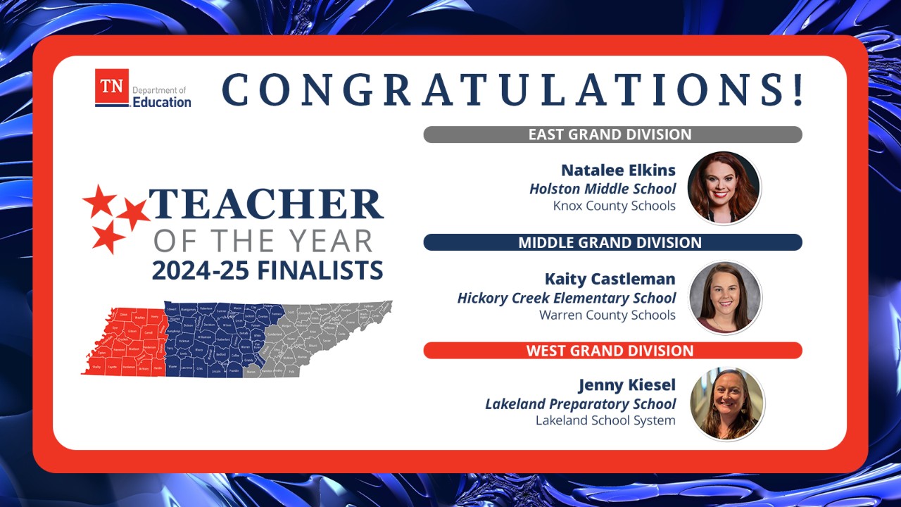 2024-25 Tennessee Teacher of the Year Grand Division Finalists 2024-25 Tennessee Teacher of the Year Grand Division Finalists