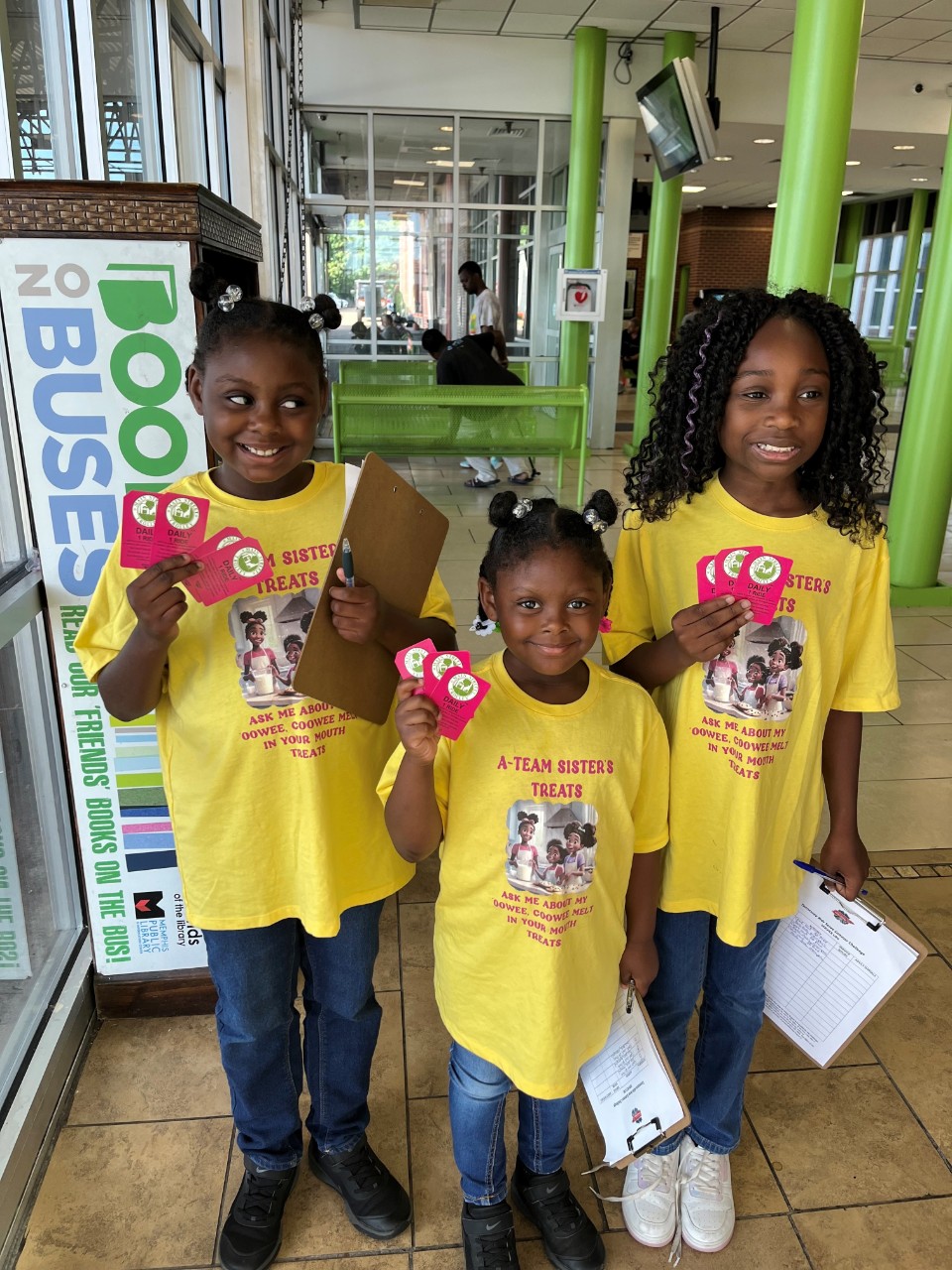 Addison, Aubrey and Ariah purchased and gave out free passes to over 30 bus riders 3 Addison, Aubrey and Ariah purchased and gave out free passes to over 30 bus riders 3