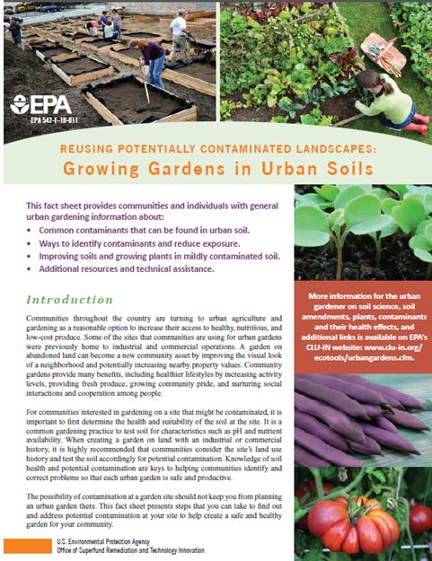 EPA Growing Gardens in Urban Soils EPA Growing Gardens in Urban Soils