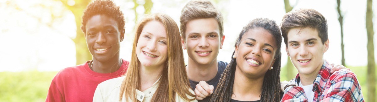 Multiethnic Group of Teenagers Outdoor