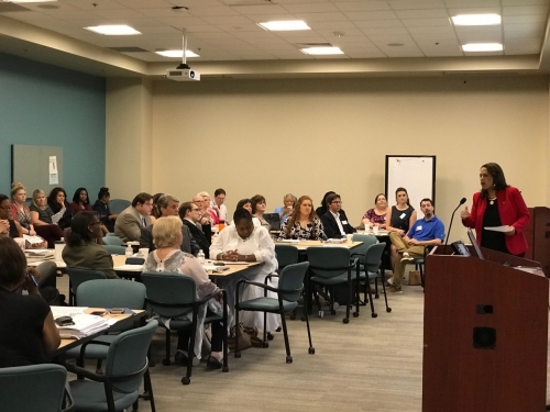 DHS Commissioner Barnes speaking to 2Gen partners