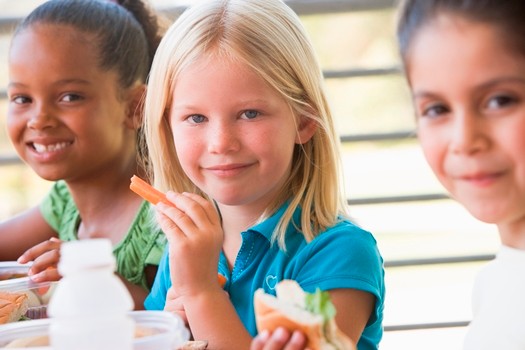 Kindergarten children eating lunch Kindergarten children eating lunch