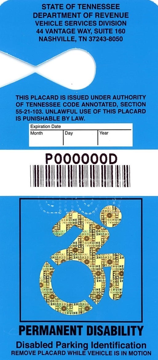 Disabled Driver - permanent placard