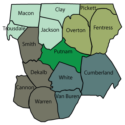 Map of District Six Counties Map of District Six Counties