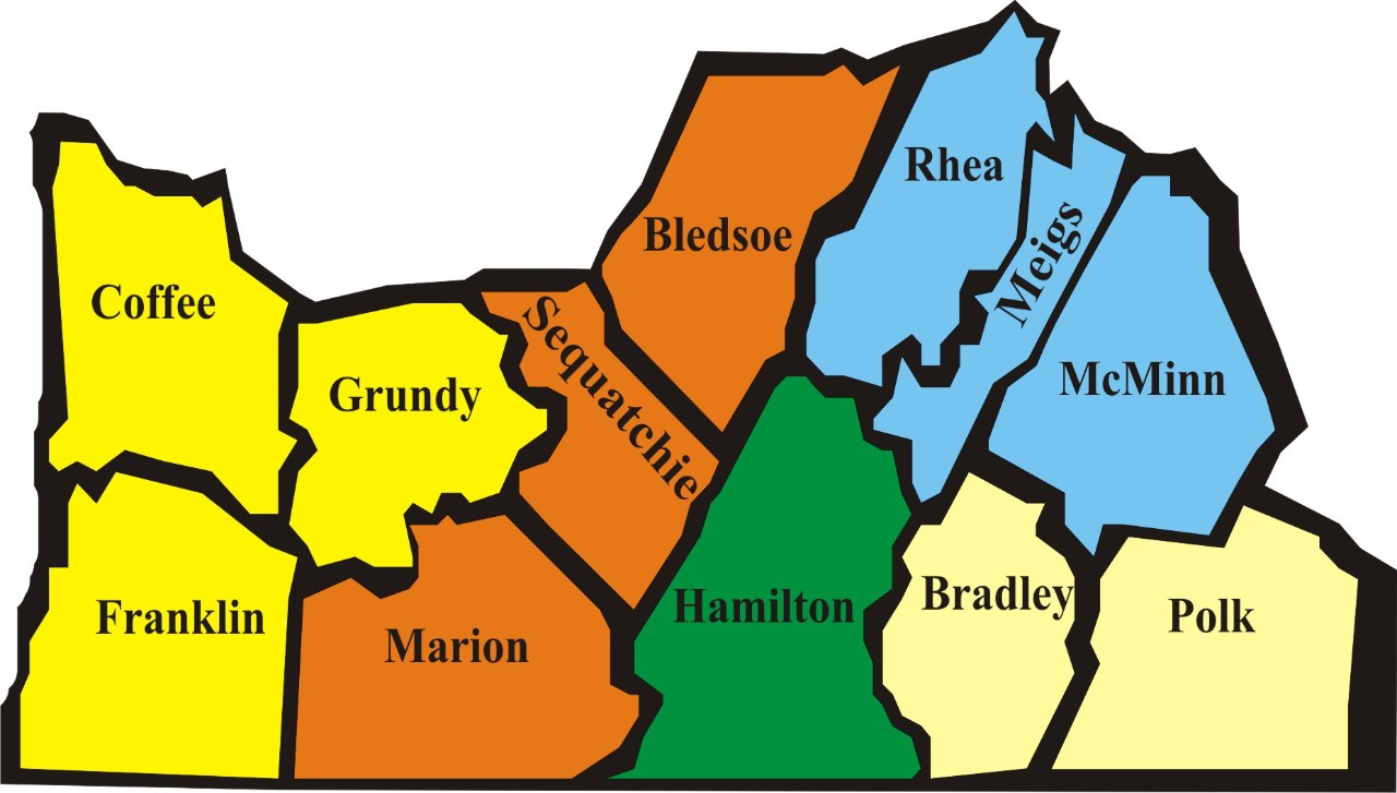 Map of District Two Counties Map of District Two Counties