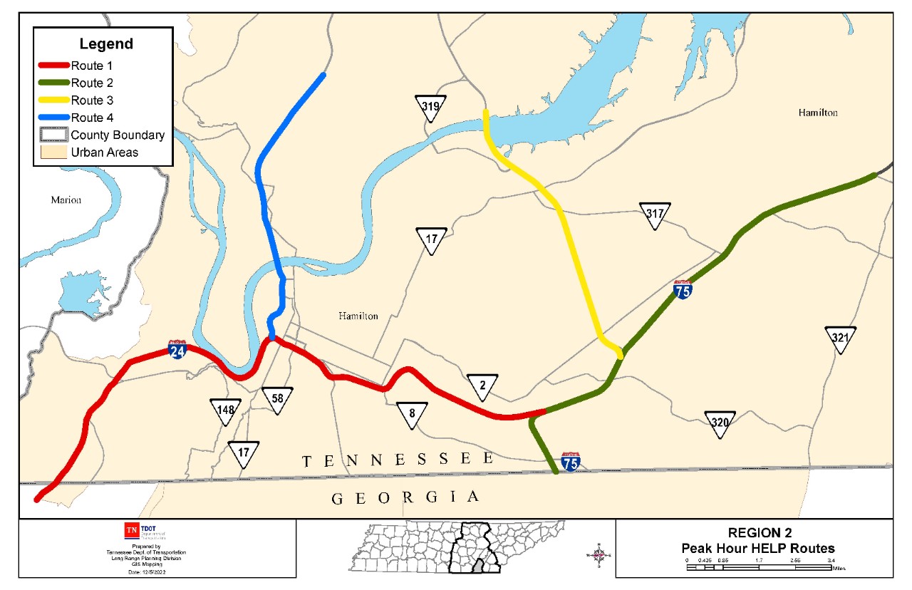 HELP Truck Peak Hour Routes Region 2 HELP Truck Peak Hour Routes Region 2