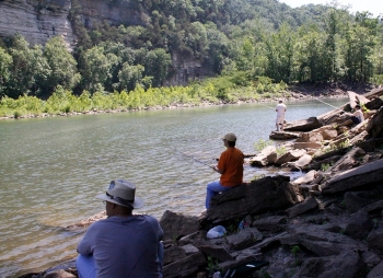 Bank fishing Rock Island