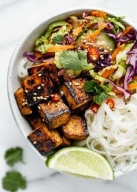 Vietnamese Noodle Bowls with Lemongrass Tofu