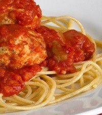 Whole Wheat Spaghetti with Marinara and Turkey Meatballs