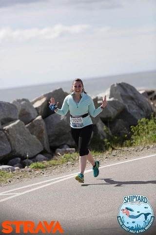 Corinne running a half marathon Corinne running a half marathon