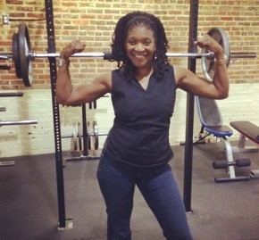Elverna in the gym Elverna lifting weights